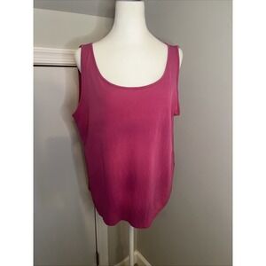 Eileen Fisher Women's Pink Sleeveless Silk Tank Top Size XL